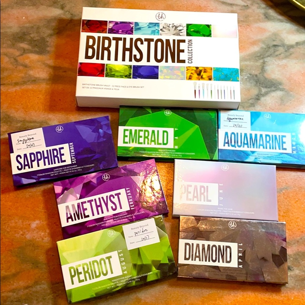 BH COSMETICS Birthstone brush & shadow palette lot